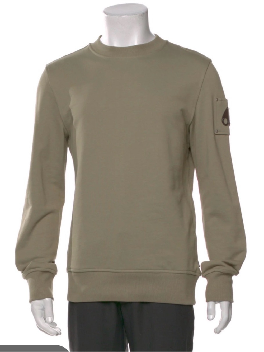 Moose Knuckles Men's Crewneck Sweater in Olive